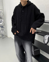 オーバーサイズフィットフードウォーマーニット/Oversized fit hooded warmer knitwear (2 colors)