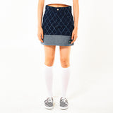 フェンススイングデニムミニスカート / FENCE SWING DENIM MINI SKIRT (BLUE)