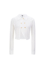 [23SS LSD COLLECTION] グリッドアンバランスニットカーディガン / [23SS LSD COLLECTION] ﻿Grid Unbalance Knit Cardigan