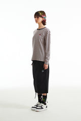 チェリーストライプロングスリーブTシャツ／CHERRY STRIPE LONG SLEEVE T-SHIRT [BLACK]
