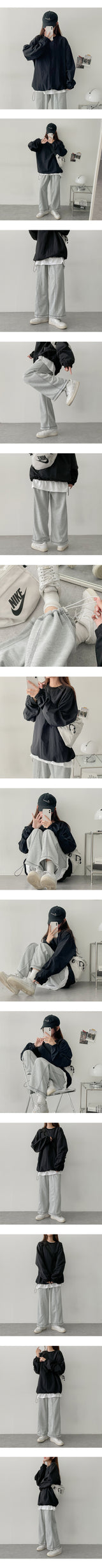 Todobaslock Hem String Banded Waist Sweatshirt