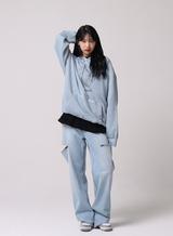 フラワーピグメントオーバーフィットアフーディー/Flower pigment over fit a hoodie_3color