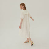 セーラーカラーロングドレス / SAILOR COLLAR LONG DRESS_WHITE