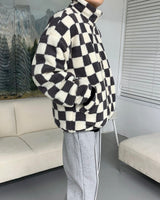 UIウールチェックタートルネックジップアップ/UI Wool Check Turtleneck Zip-Up (2 colors)