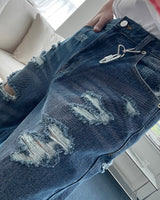 チェンデストロイデニムパンツ / Chen Destroyed Denim Pants (M ~ XL)