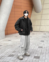 ビーガンレザージップアップジャケット / Vegan Leather Zip up Jacket