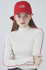 カラーラインハーフネックTシャツ / Color Line Half Neck T-Shirt [Ivory]