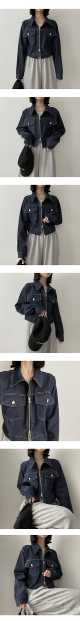 エンボッスドポケット2wayカラージャケット / embossed pocket two-way collar jacket