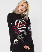 落書きプリントロングスリーブTシャツ / HAND DRAWING L/S (4592245538934)