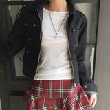 Locher リベットポケット スリム クロップド デニム ジャケット