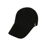 Silver stud over fit ball cap black (4618082353270)