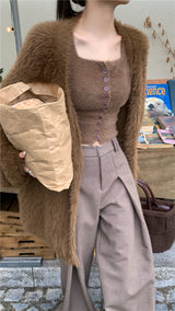 アンゴラカーディガン / brown angora cardigan