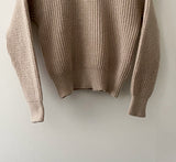 Loupe half zip-up knit