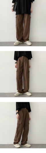 チャイミングピンタックリンクルカーゴワイドスラックス / Chiming Pin Tuck Wrinkle Cargo Wide Slacks Pants