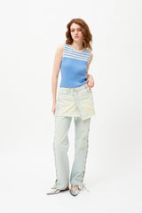スモールチェリーストライプニットベスト / SMALL CHERRY STRIPE KNIT VEST [SKY]