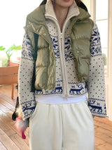 Dean High Neck Crop Vest Padding