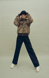タイダイ風ボアZIPジャケット / HIDE Tie Dye Fleece Jumper (Brown) (4606136189046)