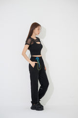 スリーブレスレイヤードクロップTシャツ/TOP(9233)Sleeveless Layered Crop Tee