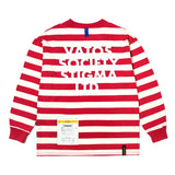 23ストライプオーバーサイズロングスリーブTシャツ / 23 STRIPE OVERSIZED LONG SLEEVES T-SHIRTS RED / BLACK