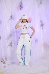 フライレタリングクロップTシャツ/TOP(9278) Fly Lettering Crop Tee