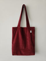 Corduroy simple line bag - autumn red