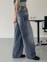 バズルウォッシングロングワイドデニムパンツ / bazle washing long wide denim pants