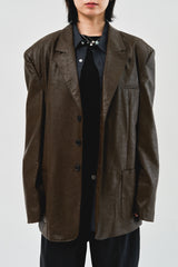 Over Single Leather Jacket (3color)