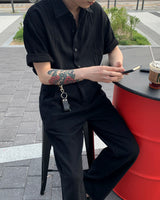 LE ブランクデニム半袖シャツ / LE Blanc Denim Short-Sleeved Shirt (Set - Up / 1 color)