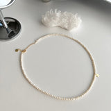 淡水パールイノセントデイリーシンプルレイヤードネックレス/dio Silver 925 Fresh Water Pearl Necklace Innocent Daily Simple Layered Necklace