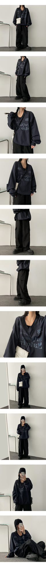 [Wide, jogger two way] Peta Tantan cargo wide pants