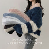 Maji Dangara Loose Fit Angora V-Neck Knitwear (6 colors)