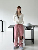 ビジョピンクデニムパンツ/no.1109 Bijo Pink Denim Pants