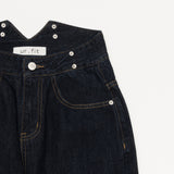 ハイウエストディープブルーワイドフィットサスペンダーデニムパンツ/RED VELVER WENDY WORN HIGH WAIST DEEP BLUE WIDE FIT SUSPENDER DENIM PANTS [16636]