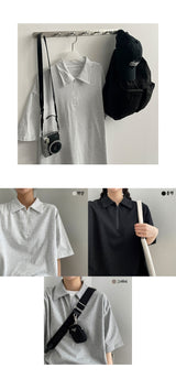 ローリーハーフジップアップカラーショートスリーブドレス / Roly Half Zip-Up Collar Short-Sleeved Dress