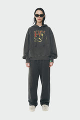 デンジャラスマイキャットフーディー/Dangerous my cat hoodie (wahsed charcoal)