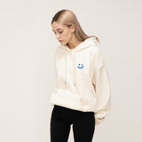 [UNISEX] Small drawing smile white clip hoodie (6658485092470)
