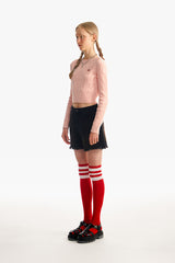スモールチェリーケーブルクロップニット／SMALL CHERRY CABLE CROP KNIT [SALMON]