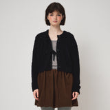 FLUFFY KNIT CARDIGAN, BLACK