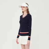 Line ribbed collar knit_NAVY (6658452357238)