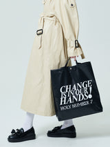 SMILE BIG SIZE SHOPPER BAG_BLACK (6582794649718)