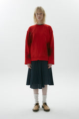ダメージ＆オイルウォッシュドスウェットシャツ / Damaged & Oil Washed Sweatshirt, Red