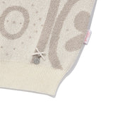 チェリージャカードパターンショートスリーブカーディガン / CHERRY JACQUARD PATTERN SHORT SLEEVE CARDIGAN [IVORY]