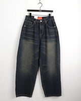 Chiba Vintage Cat Washing Long Wide Denim Pants