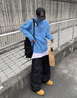 ニットハイネックジップアップ