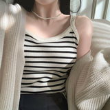 [3color] Stripe sleeveless