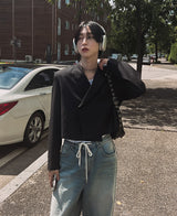 ルシッドクロップラップブレザー / [自主製作] Lucid crop wrap blazer (2 color)