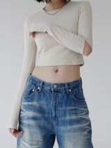 リブカットTシャツ/Rib Cut T-shirt (2color)