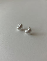 [92.5silver] マットハートピアス (スタッドバージョン)
