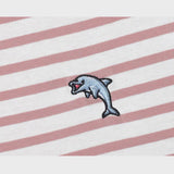 ドルフィンストライプボートネックTシャツ / Dolphin stripe boat neck half sleeve t shirts (6583571677302)