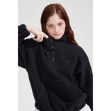 ハイネックダンブルフリーススウェットシャツ/NECK DUMBLE FLEECE SWEATSHIRT_BLACK